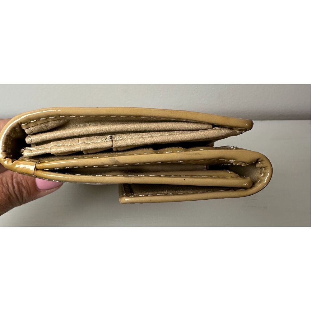 Coach patent leather camel tan women’s wallet size 8”x4” #M-1371 - Picture 9 of 10